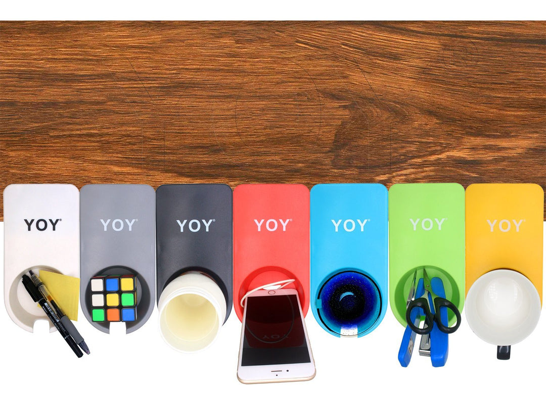 Drink Cup Holder Clip - Table Desk Side Water Glass Beer Bottle Beverage Soda Coffee Mug Holder Cup Saucer Clip Design for Home Office, Gray