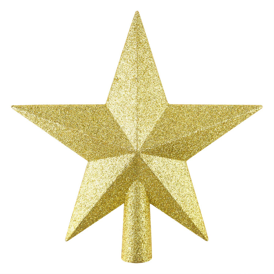 8 Inches Glitter Star Mini Christmas Tree Topper Shatter-Proof Small Christmas Tree Decoration Treetop for Holiday Ornament or Home Décor