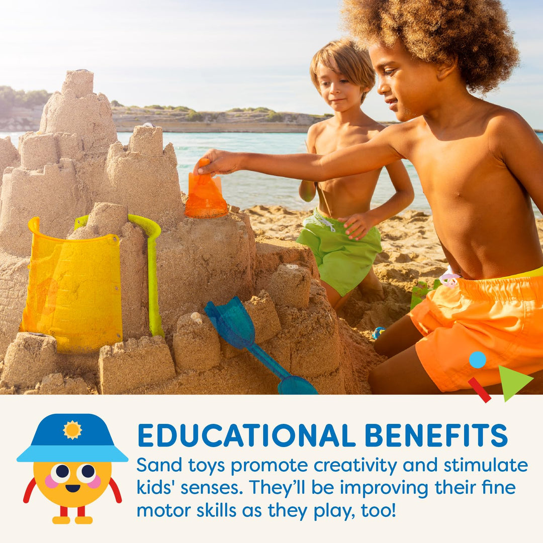 – Sand Toys For Kids – 11Pc Sandcastle Building Kit With Molds And Shovel – Outdoor Sandbox Toys – Sand Castle Play Set – 3 Years + – Sand Castle Play Set