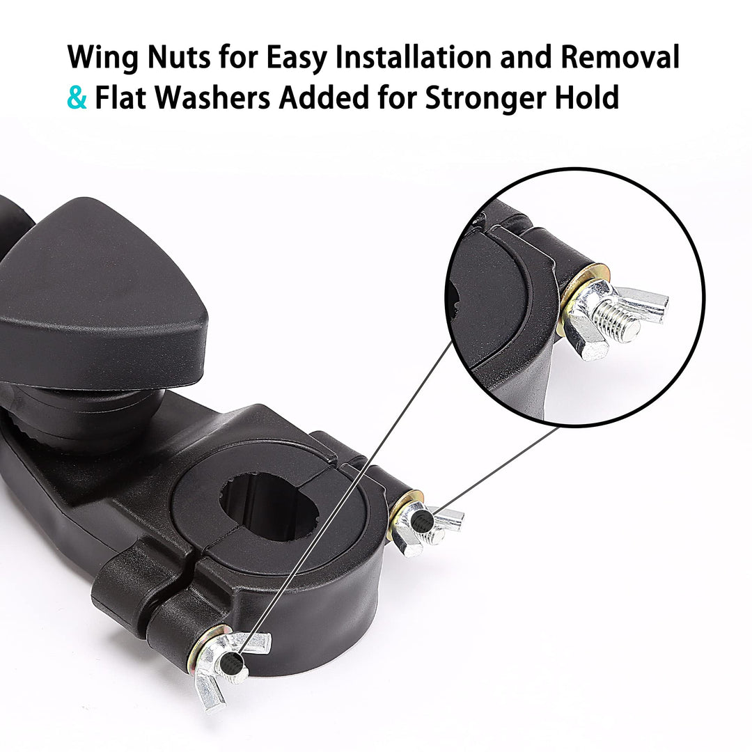 10L0L Universal 3 Wheel Golf Push Cart Umbrella Holder, Adjustable Angle, Umbrella Clip Mounting Attachment for Stroller Wheelchair