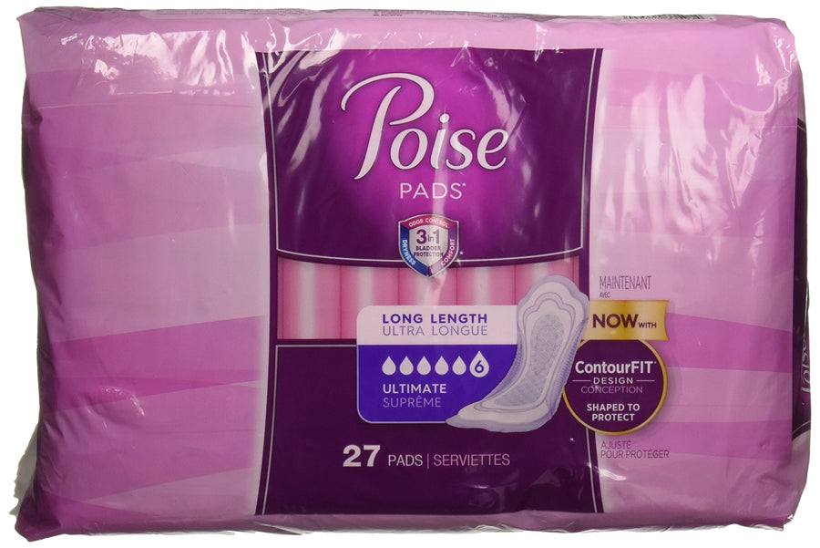 Poise Ultimate Long Pads - Pack of 27