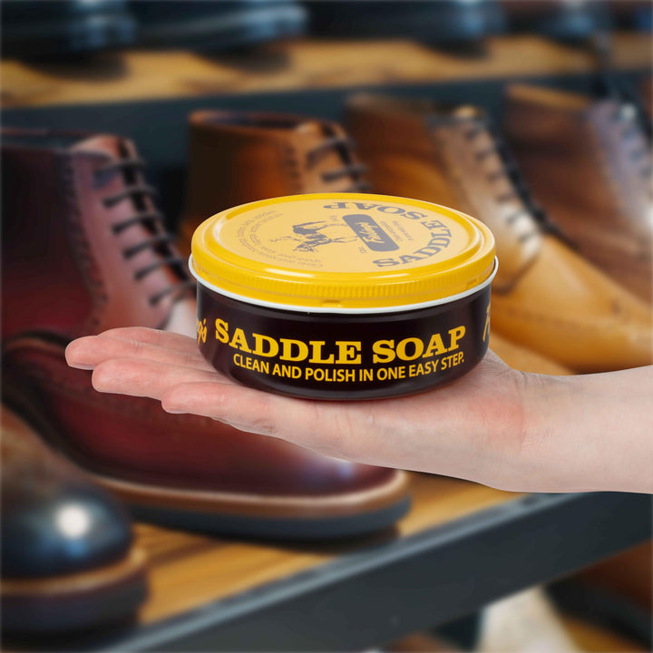 Fiebing&#39;s Yellow Saddle Soap for Leather (12 oz Tin) - Leather Cleaner &amp; Conditioner to Soften, Protect &amp; Restore Leathercraft - Leather Soap for Car Seat, Couch, Shoe, Purse, Boot, Bag, &amp; Saddles