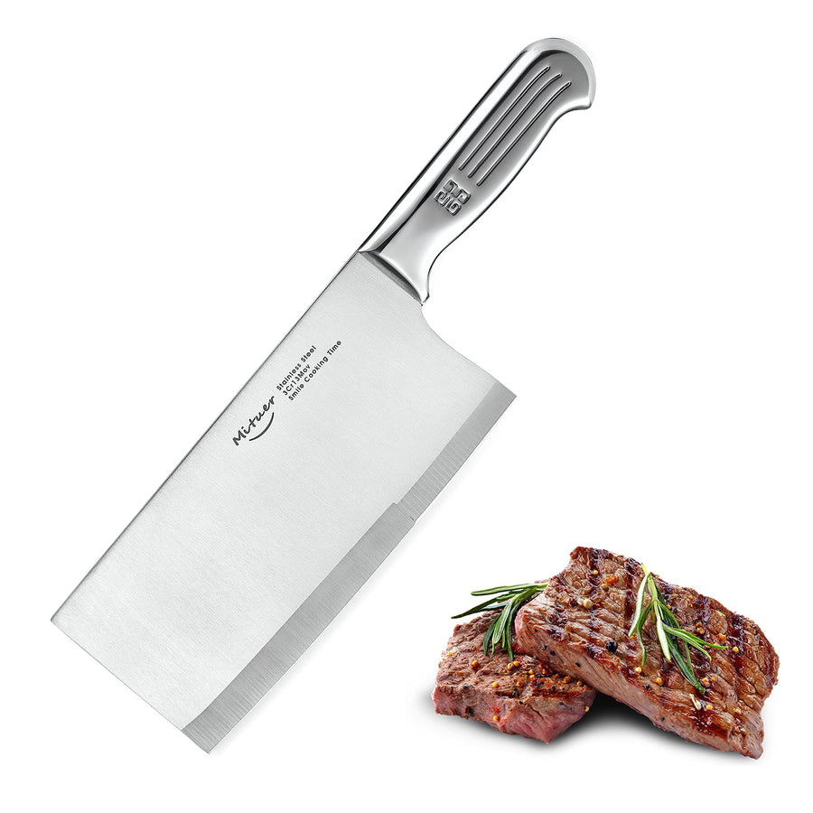 Meat Cleaver 7 inch Butcher Knife - Stainless Steel Chinese Chef Knife - Cleaver Knife for Restaurants and Home