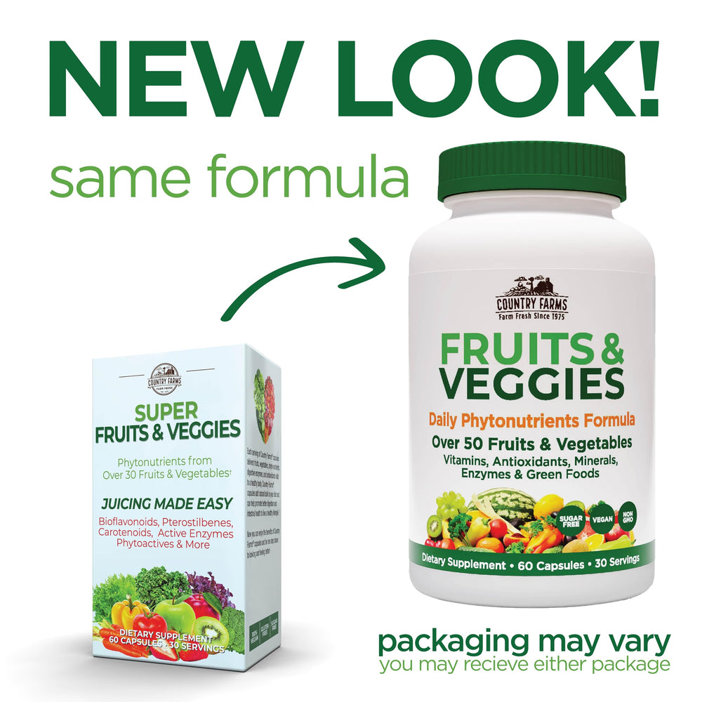 COUNTRY FARMS Super Fruits and Veggies Capsules, Whole 