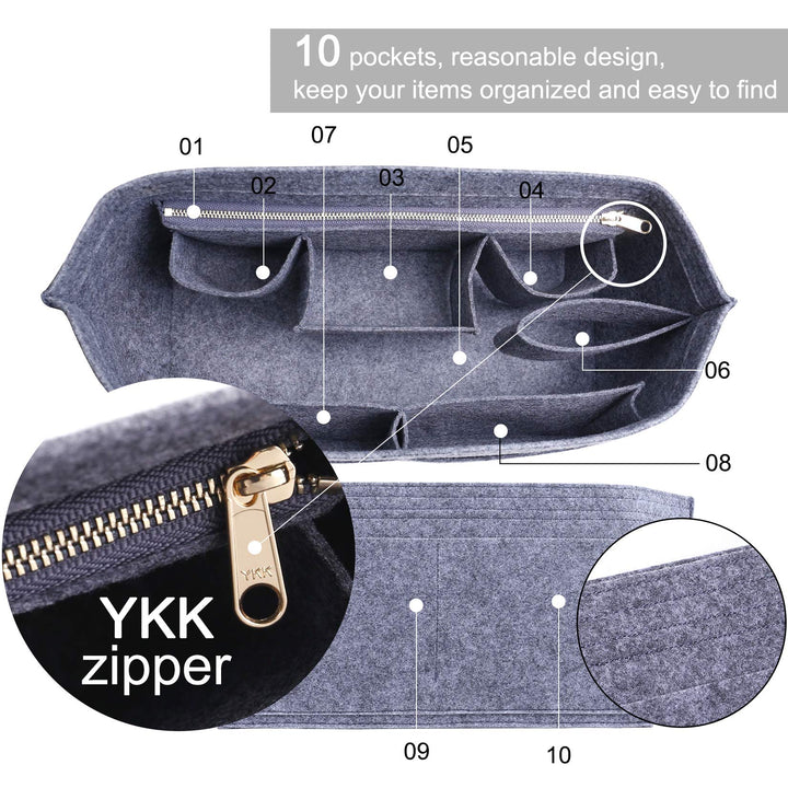 Doxo Purse Organizer Insert Handbag&amp;Tote Felt w