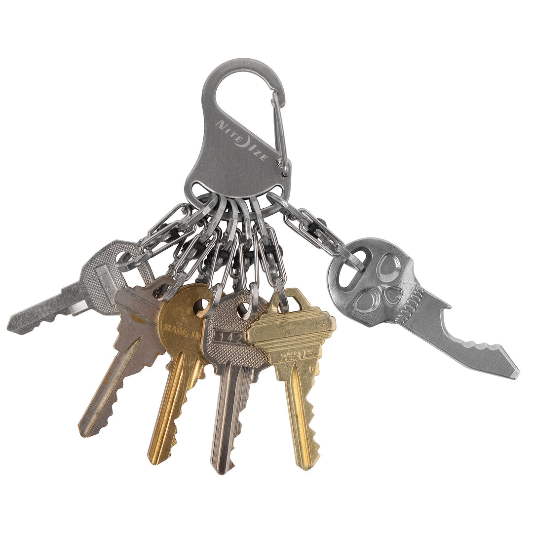 KeyRack Locker Steel S-Biner - Heavy-Duty Carabiner Clip for Keys - Small S-Biner MicroLocks for Key Holders - Stainless Steel Keychain Accessories &amp; Organizers