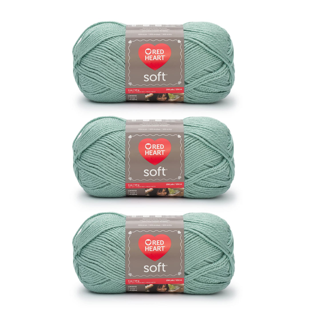 Soft Seafoam Yarn - 3 Pack of 141g/5oz - Acrylic - 4 Medium (Worsted) - 256 Yards - Knitting/Crochet