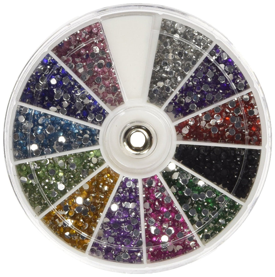 MASH Rhinestones 2400 Piece 12 Color Nail Art Nailart Manicure Wheels