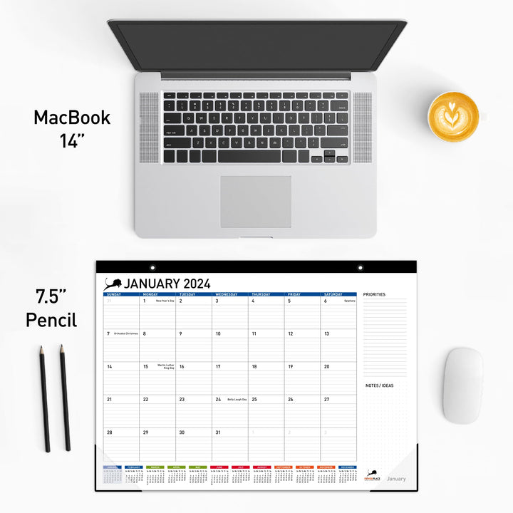 18 Month Desk Calendar 2024-2025 - Large Desktop Calender 17 x 12 - Monthly Planner for Home and Office - School and Teacher Planning Tool