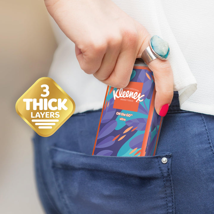 Kleenex On-The-Go Facial Tissues, 8 On-The-Go Packs, 10