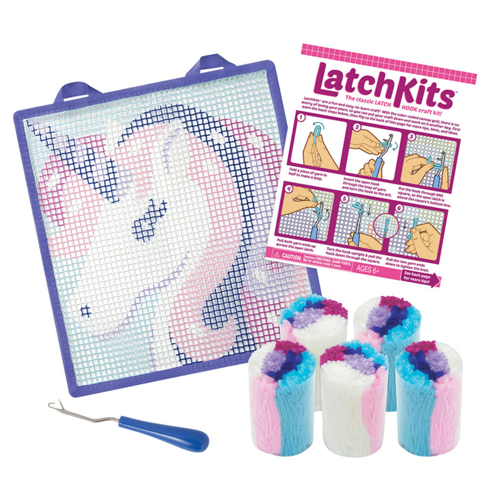 Latch Hook Kits for Kids – Kids Crafts, Arts and Crafts, Yarn Art, Wall Hanging &amp; Mini-Rugs, Craft Supplies, Pre-Cut Yarm, Easy Pattern, Hook Included, Arts &amp; Craft, Ages 6+, Unicorn