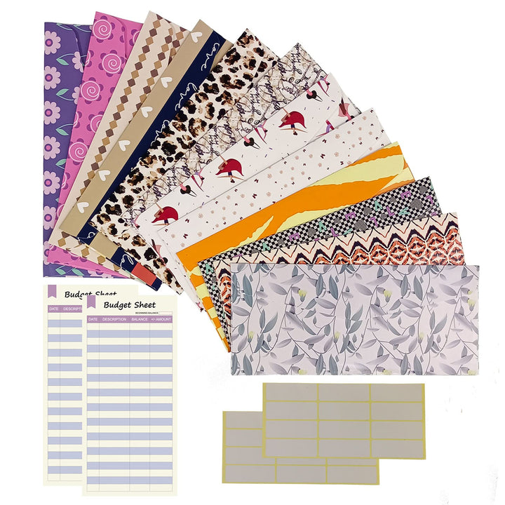 12 Laminated Budget Envelopes and Budget Sheets | Money Envelopes for Cash | Cash Envelopes for Budgeting | Paper Cash Envelopes