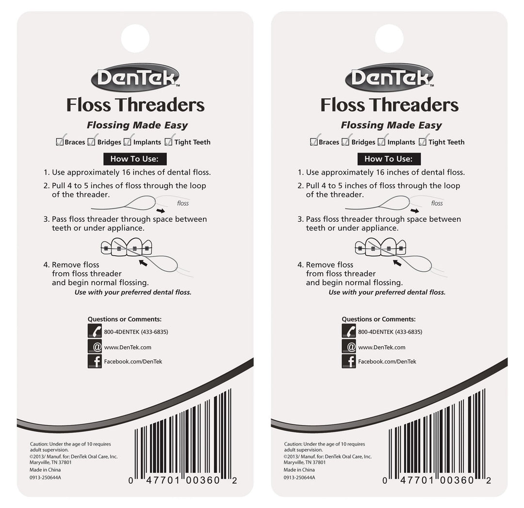Pack of 2 : DenTek Floss Threaders, 50 Count (Pack of 2)