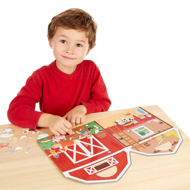 Melissa &amp; Doug Puffy Sticker Play Set - On the Farm - 52 Reusable Stickers, 2 Fold-Out Scenes - FSC Certified