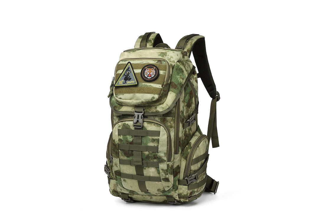 Military Tactical Backpack Large Army 3 Day Assault Pack Molle Bag Backpacks-Watercolor-grass green
