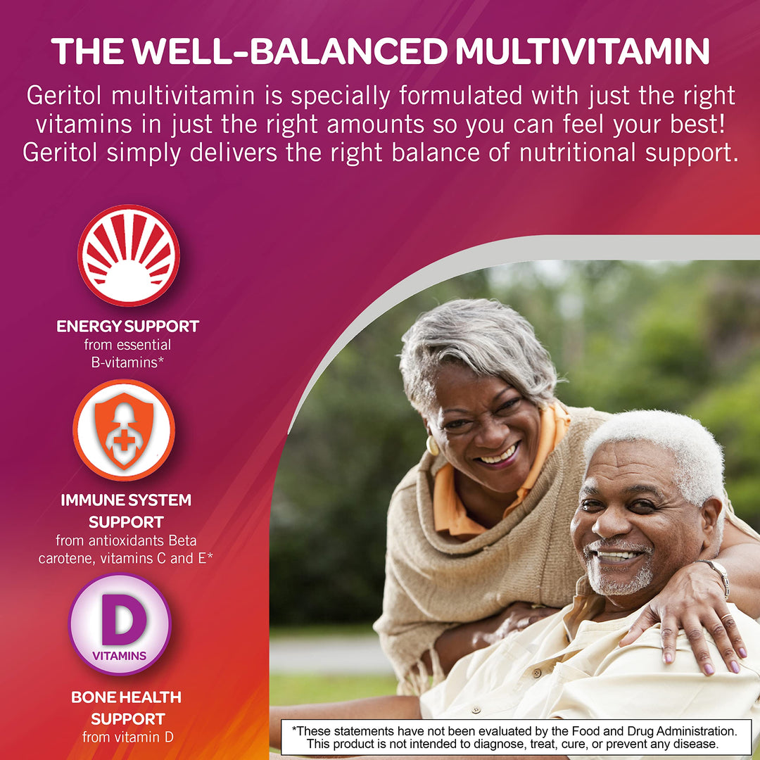 Geritol, Multivitamin Supplement, Contains B-Vitamins, Antioxidants, Vitamins C, E & D and Iron, 26 Essential Vitamins and Minerals, Gluten-Free, Non-GMO, No Artificial Sweeteners, 40 Tablets