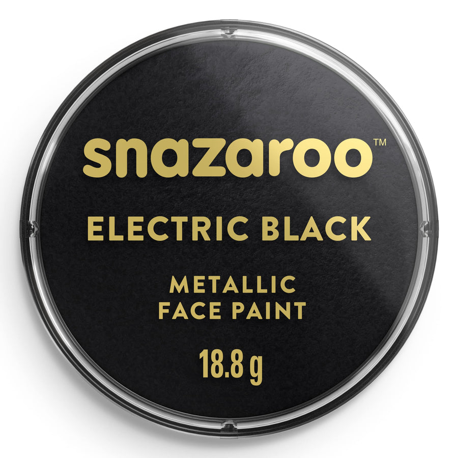 black : Face and Body Paint, 18 ml - Metallic Electric Black (Individual Colour)