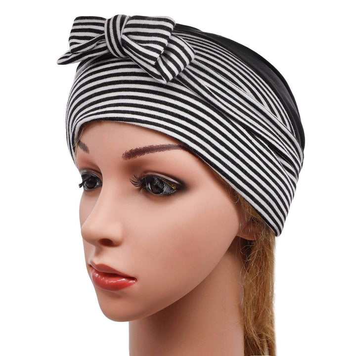 Working Cap with Buttons for Mask Stretchy Ribbon Tie Ponytail Hats for Women,Long Hair Head Covers Striped Hair Caps (E#Navy)