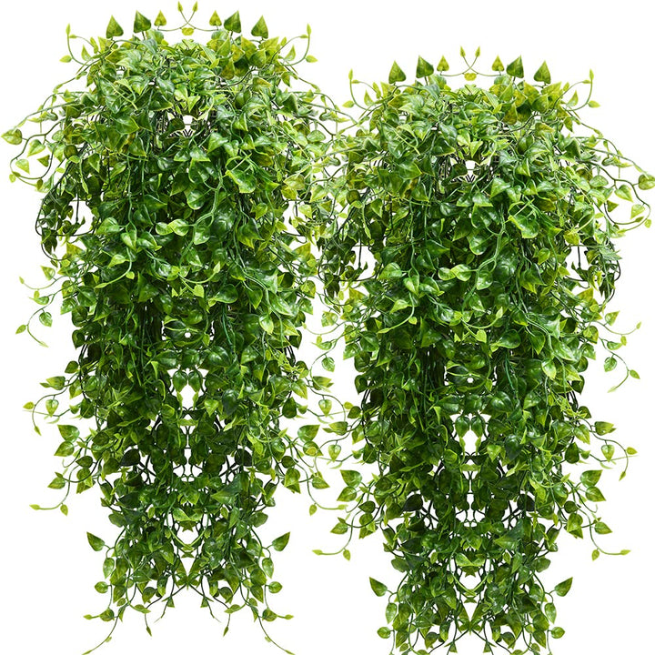 CLONG 2pcs Artificial Hanging Plants 32-in Fake Hanging