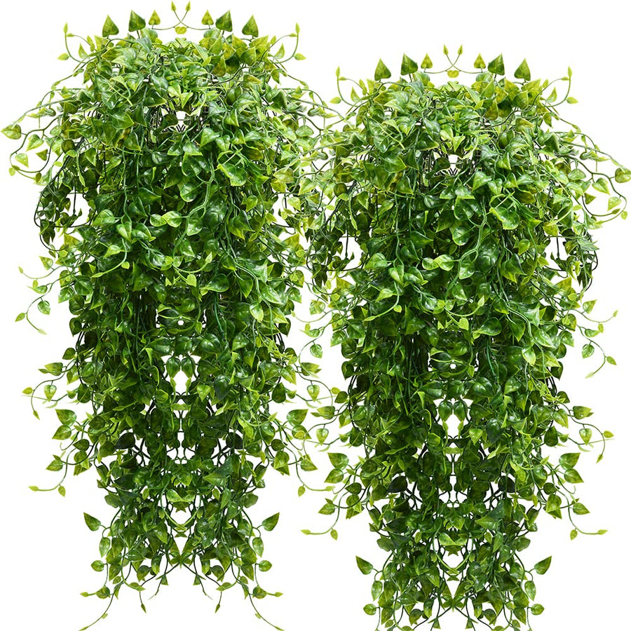 CLONG 2pcs Artificial Hanging Plants 32-in Fake Hanging