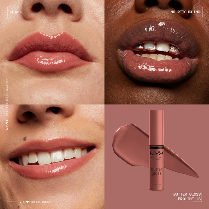 Nyx Professional Makeup Butter Lip Gloss, Glossy Finish - Praline, 8ml