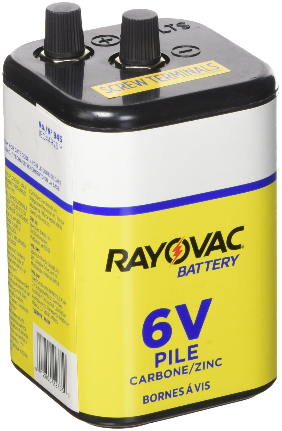 RAYOVAC Heavy Duty Lantern Battery, 6 Volt Screw Termin