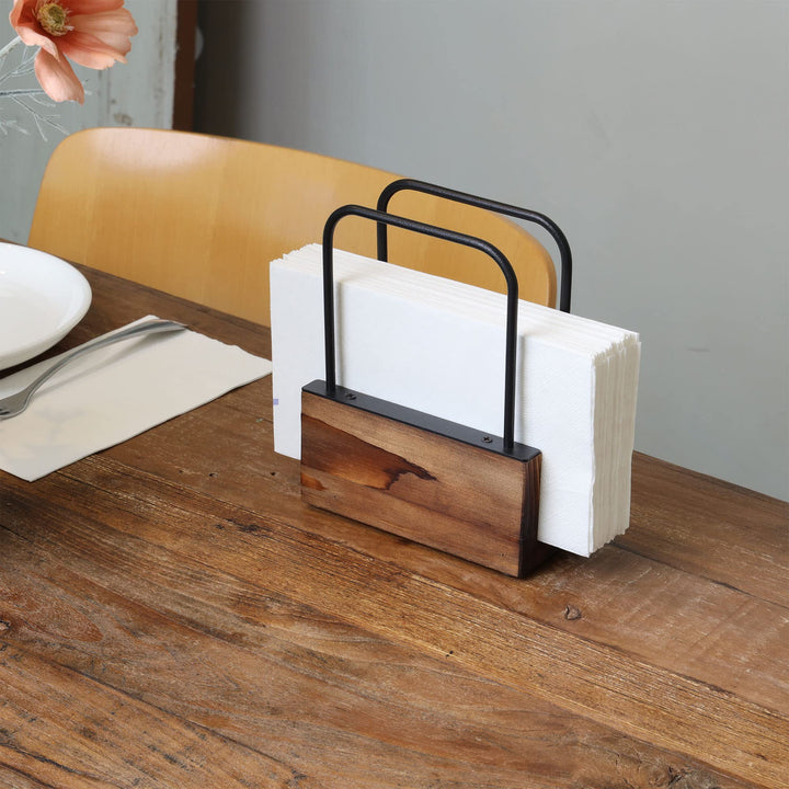 Farmhouse Napkin Holder for Kitchen Table, Wooden Napkin Holder Tissue Dispenser, Rustic Kitchen Napkin Dispenser-Dining Table Napkin Holder for Kitchen, Paper Napkins Holder Kitchen Décor