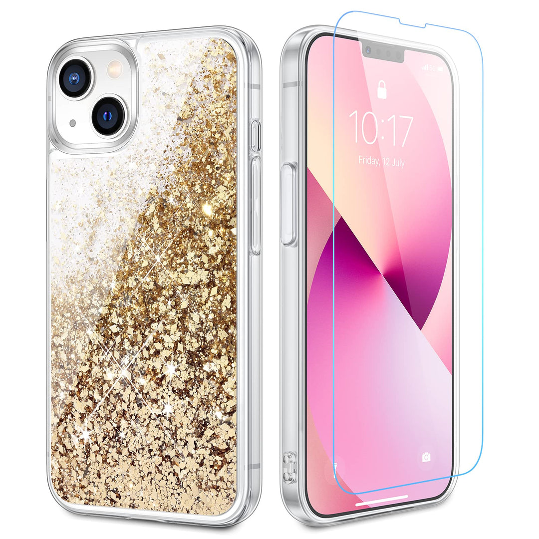 Caka Compatible for iPhone 14 Case, iPhone 13 Case Glit