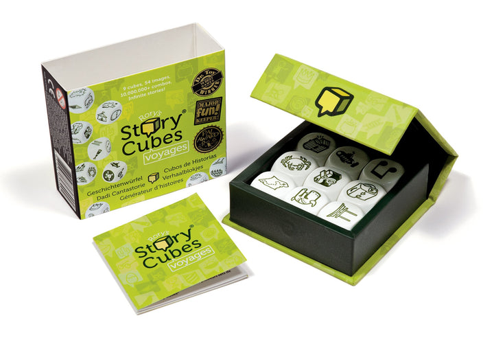 Rory&#39;s Story Cubes Voyages (Box) - Embark on Epic Adventures! Creative Storytelling Game for Kids &amp; Adults, Ages 6+, 1+ Players, 10 Minute Playtime, Made