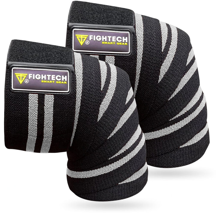 FIGHTECH Knee Wraps for Weightlifting - 82 Long | Men & Women | Ideal for Squats, Leg Press, Cross Training, Bodybuilding, and Gym WODs