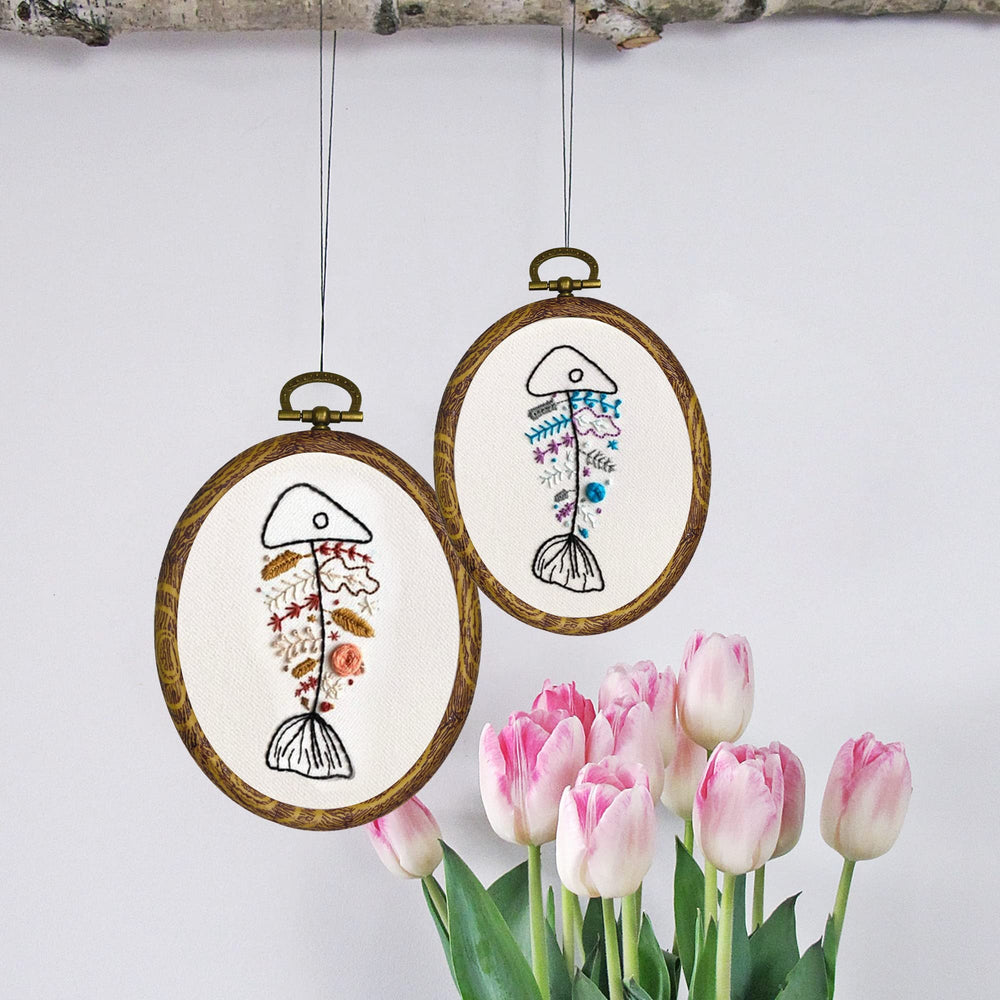 7'' Oval Embroidery Hoop for Cross Stitch, 5PCS 19CM Decorative Embroidery Frames for Displaying Artswork