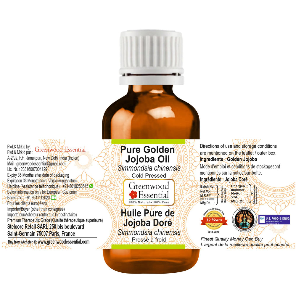 Greenwood Essential Pure Golden Jojoba Oil (Simmondsia 