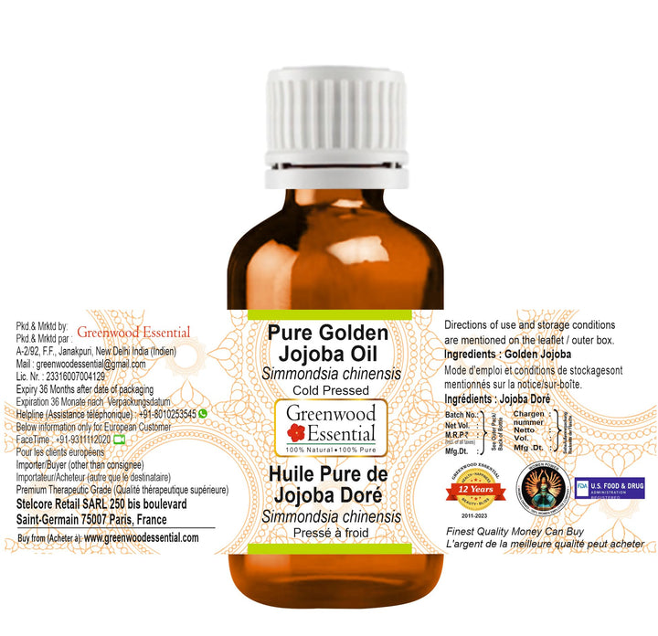 Greenwood Essential Pure Golden Jojoba Oil (Simmondsia 