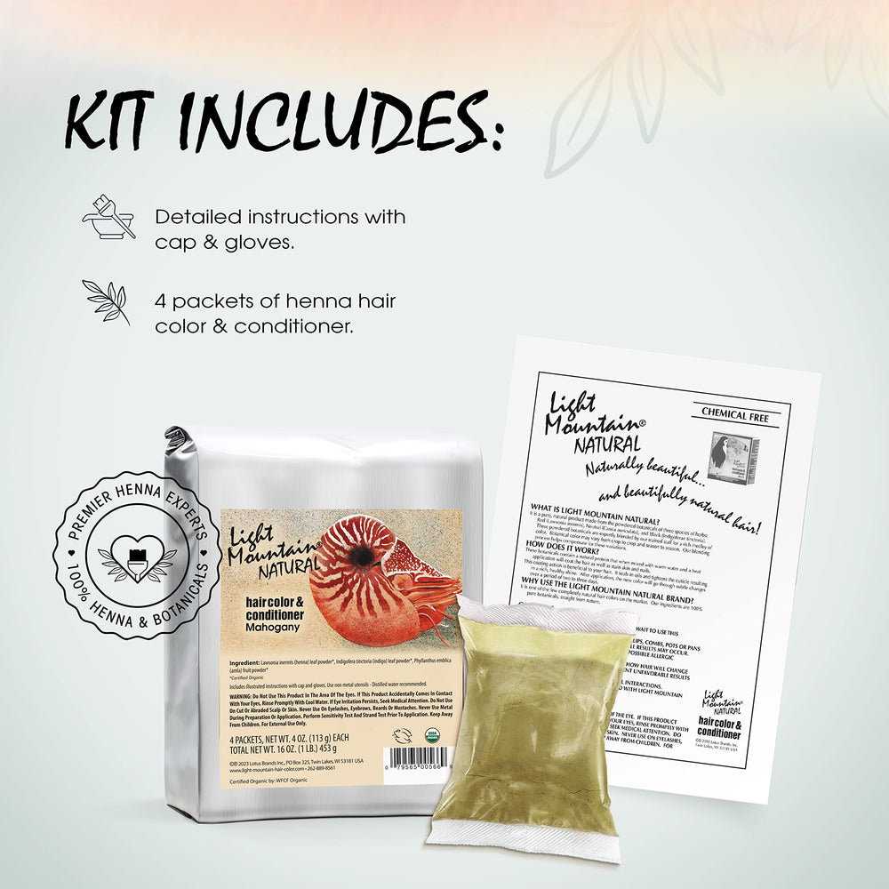 Natural Bulk Hair Color and Conditioner, Mahogany, 16 Ounce