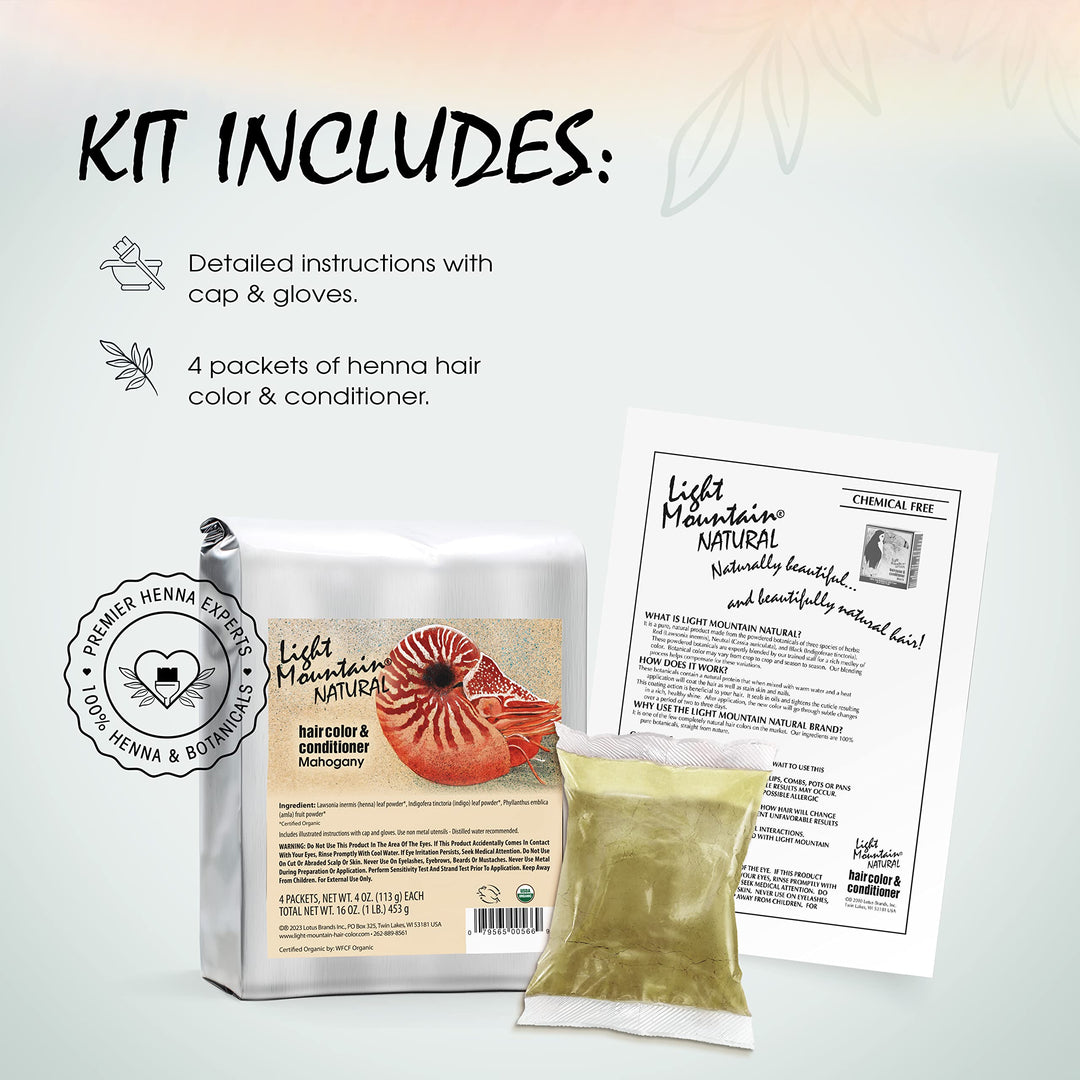 Natural Bulk Hair Color and Conditioner, Mahogany, 16 Ounce