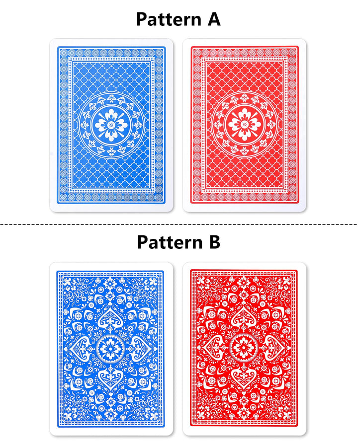 2 Pack Large Print Playing Cards, Poker Size Large Index Deck of Cards, Linen Finish Surface, Pattern A