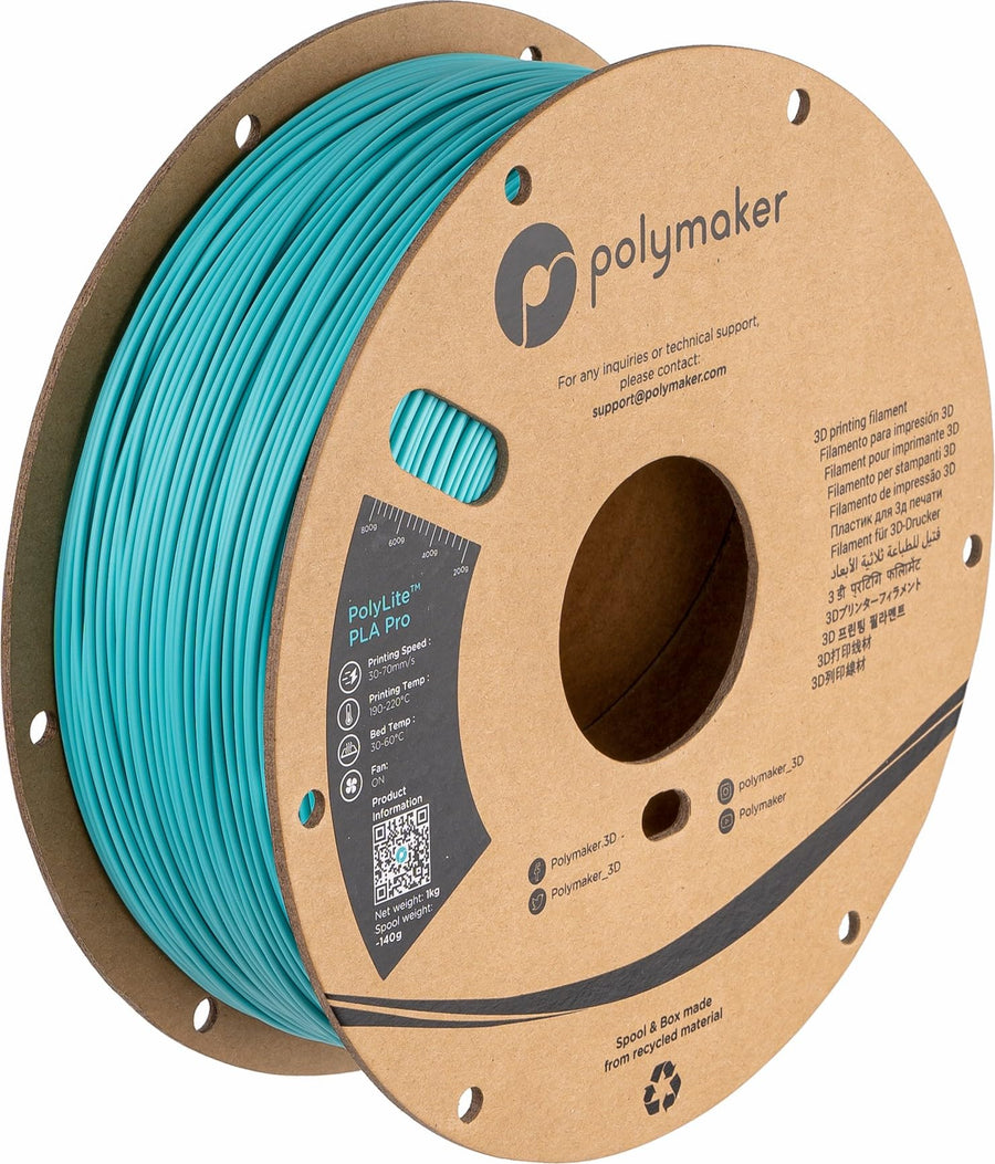 PLA PRO Filament 1.75mm Teal, Powerful PLA Filament 1.75mm 3D Printer Filament 1kg - PolyLite 1.75 PLA Filament PRO Tough & High Rigidity 3D Printing PLA Filament Turquoise