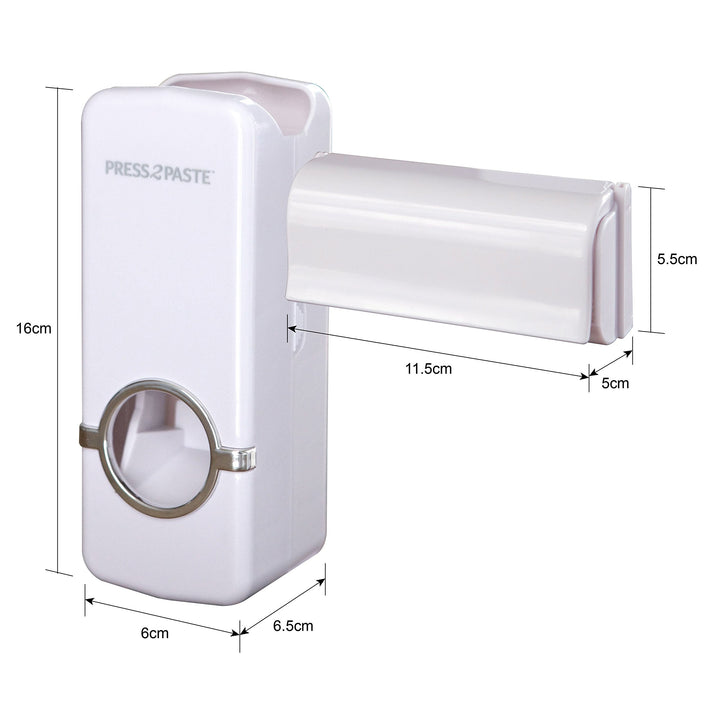 Press 2 Paste - Hands Free Automatic Toothpaste Dispenser and Toothbrush Holder
