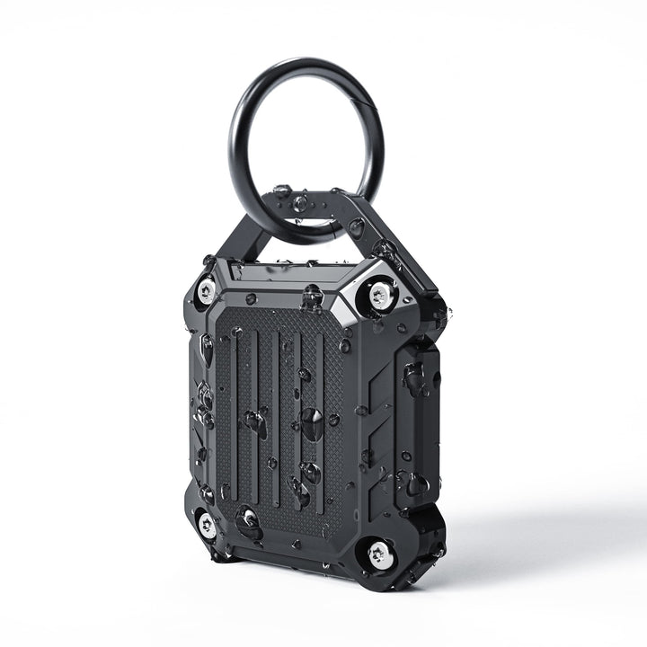 -Waterproof Airtag Holder Keychain Case,Compatible Apple Air Tag Tracker with Key Ring,[Ultra-Durable][Full-Cover][Screw-Closed] for Keys/Dog Collar/Luggage (Black 1Pack)