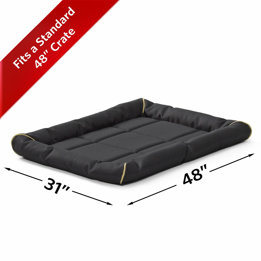 Water Repellant Easy Wipe Clean Ultra-Rugged MAXX Dog Beds, Super Durable Dog Bed Designed to Fit 48-inch Dog Crates, Features Slip Resistant Bottom, Part 40548-BK, Black