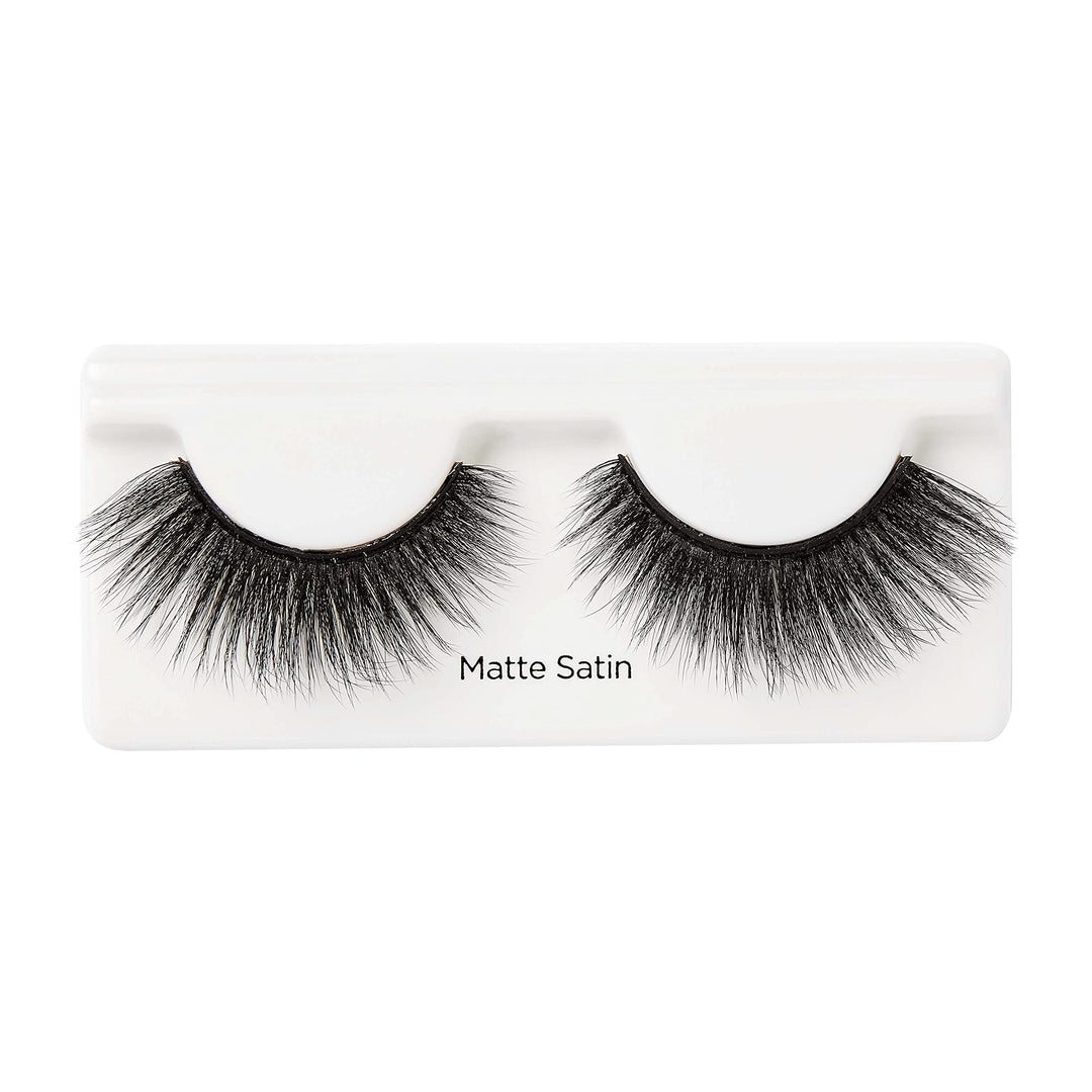 Lash Couture Matte Black Faux Mink Collection, False Eyelashes 1-Pack, Soft Real Mink Texture &amp; Matte Finish, High Impact Color, 3D Volume, Knot-Free Lash Band, Reusable, Matte Satin, 1 Pair