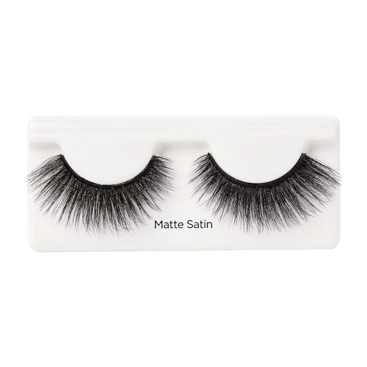 Lash Couture Matte Black Faux Mink Collection, False Eyelashes 1-Pack, Soft Real Mink Texture &amp; Matte Finish, High Impact Color, 3D Volume, Knot-Free Lash Band, Reusable, Matte Satin, 1 Pair