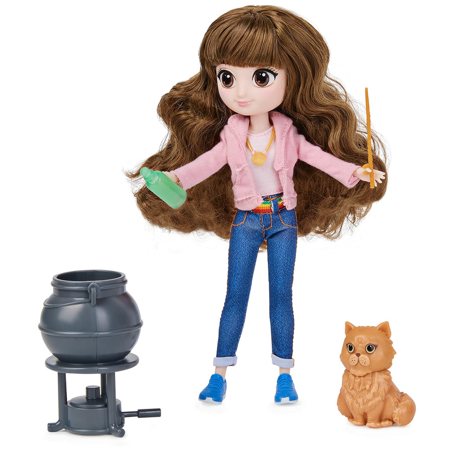 Harry Potter, 8-inch Brilliant Hermione Granger Doll Gift Set with 5 Accessories and 2 Outfits, Kids Toys for Ages 6 and up