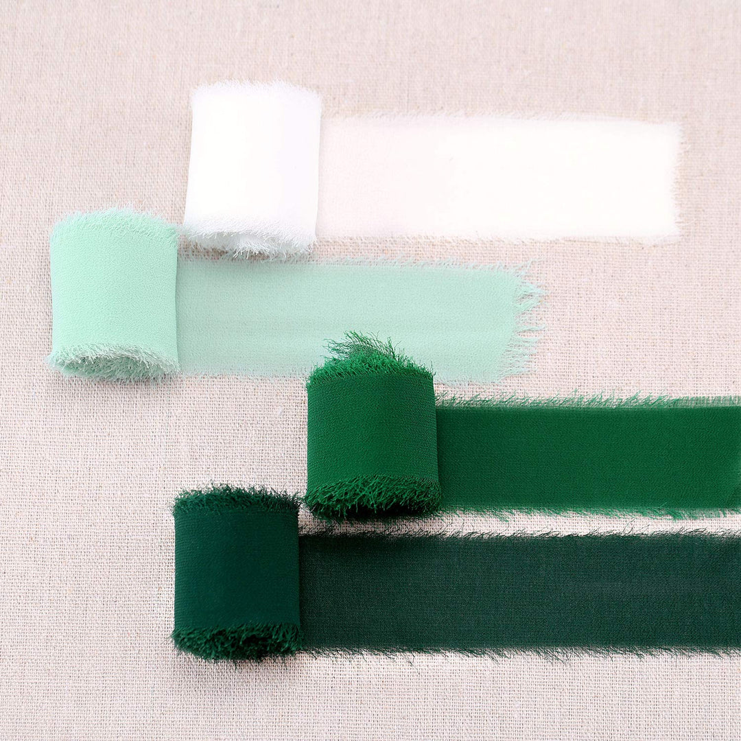 DreamBuilt Handmade Fringe Chiffon Silk-Like Ribbon 1.5