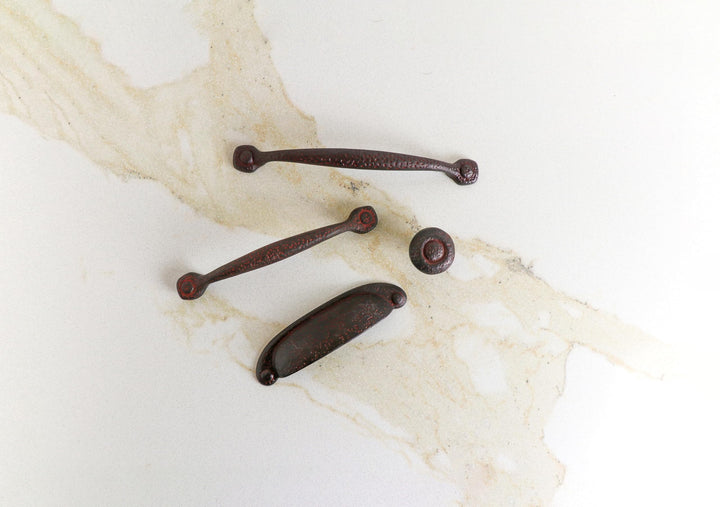 1 Pack Solid Core Kitchen Cabinet Pulls, Luxury Cabinet Handles, Hardware for Doors &amp; Dresser Drawers, 3-3/4 Inch (96mm) Hole Center, Rustic Iron, Refined Rustic Collection
