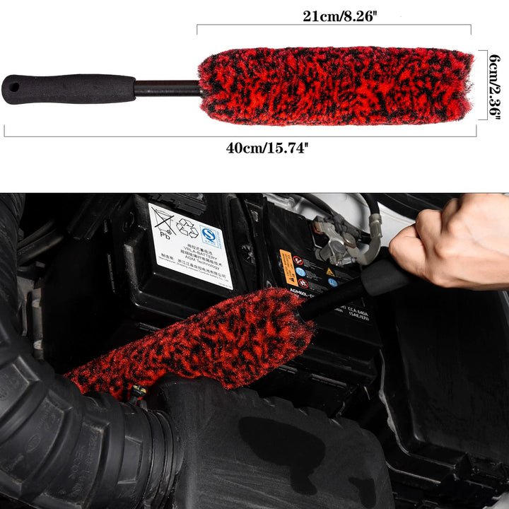 Metal-Free Wheel Brushes(3 Pack), Wheel Brush, Soft, Dense Fibers Clean Car Rim Wheels Safely…
