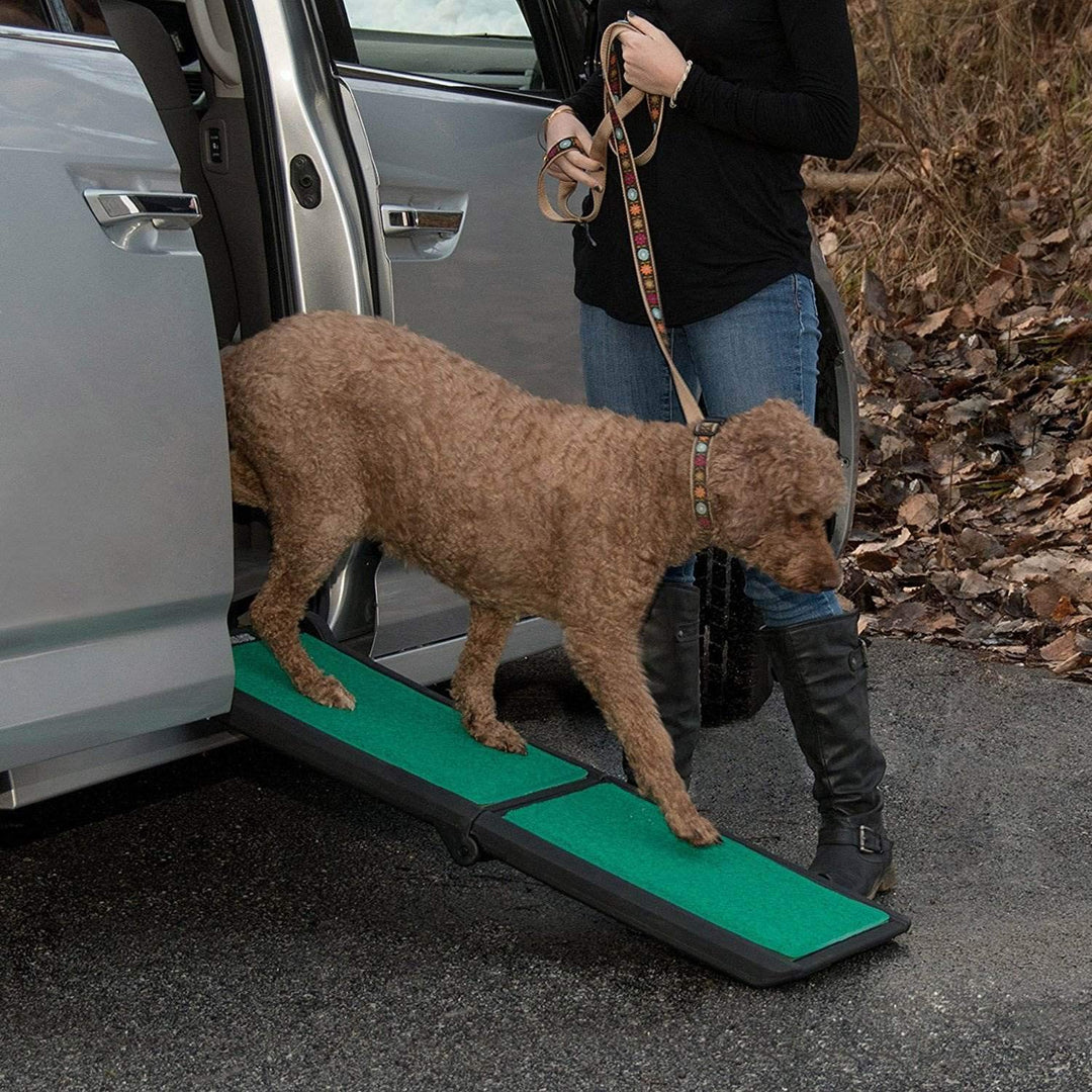 supertraX Ramps for Dogs and Cats, Maximum Traction Surface, Portable/Easy-Fold (No Tools Required), Built in Handle for Travel, 5 Models, 42-71 Inches Long, Supports 150-200lbs