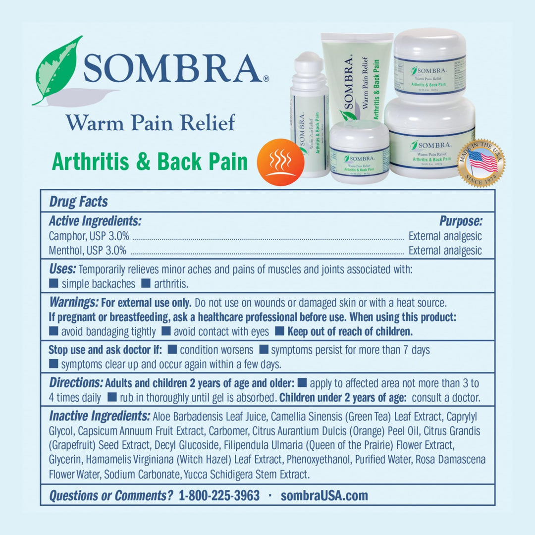 Sombra Warm Pain Relief Gel- (4oz Jar)