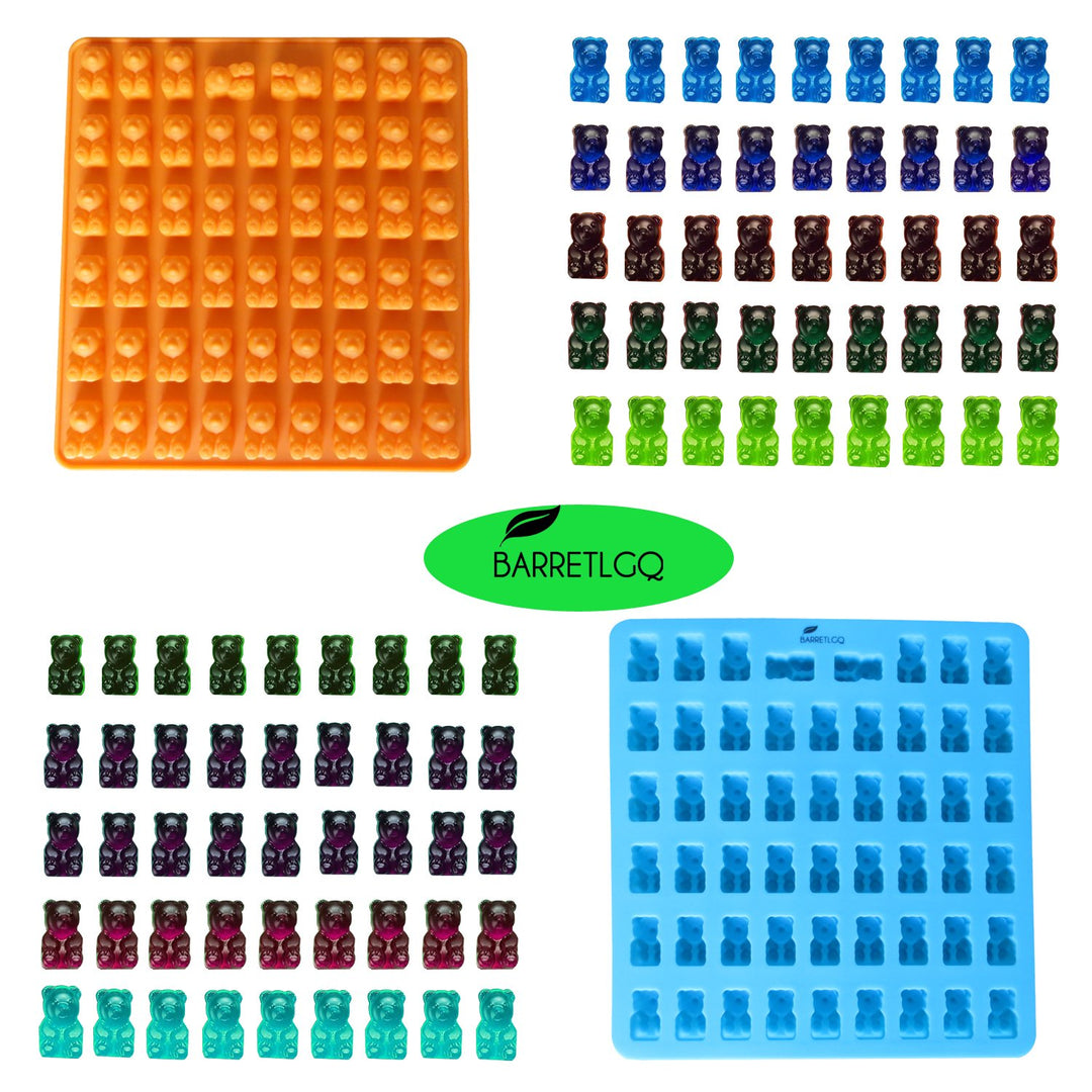 2 Pack 53 Cavity Silicone Gummy Bear Mold With a Dropper Making Gummy Candy Chocolate with Your Kids together