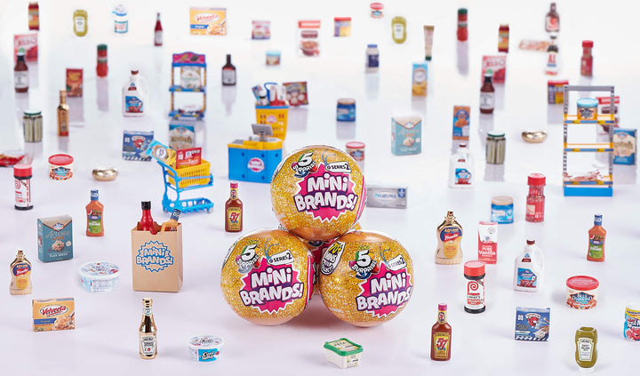 Mini Brands Series 2 by ZURU 2 Count (Pack of 1) Amazon Exclusive Mystery Real Miniature Brands Collectible Toy Capsule - Gold ( PVC Tube Packaging)